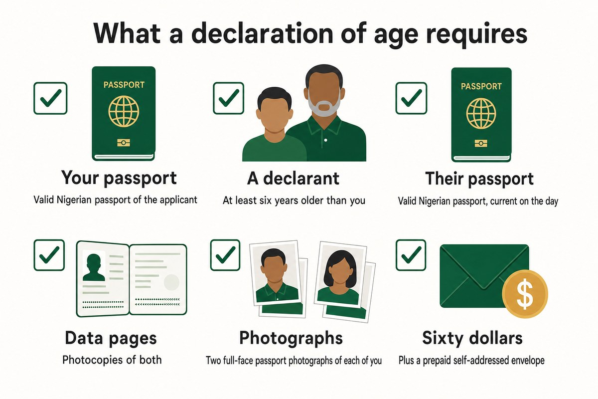 What a declaration of age requires
